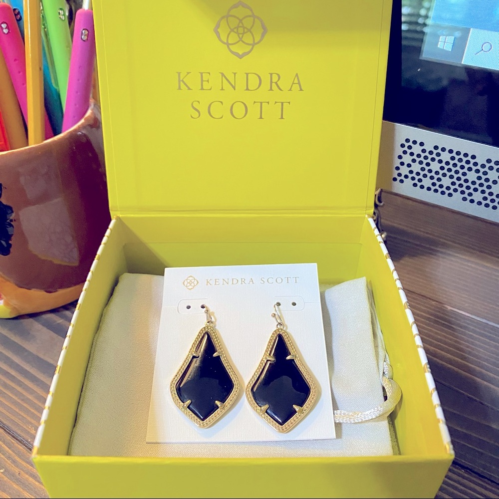 Kendra Scott Alex Earrings In Opaque Black